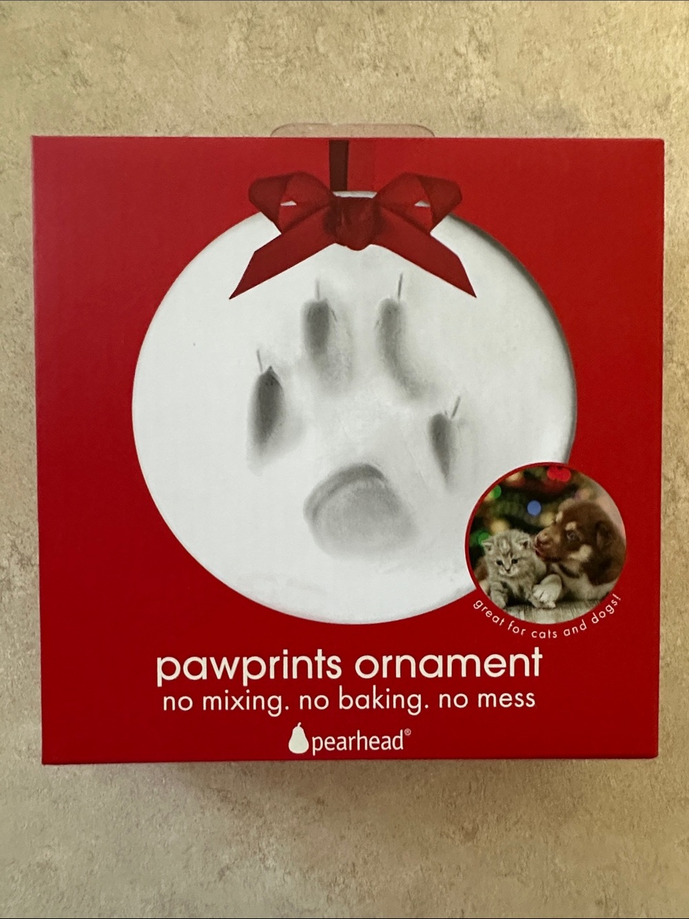 Pearhead Red Pawprints Ornament Kit